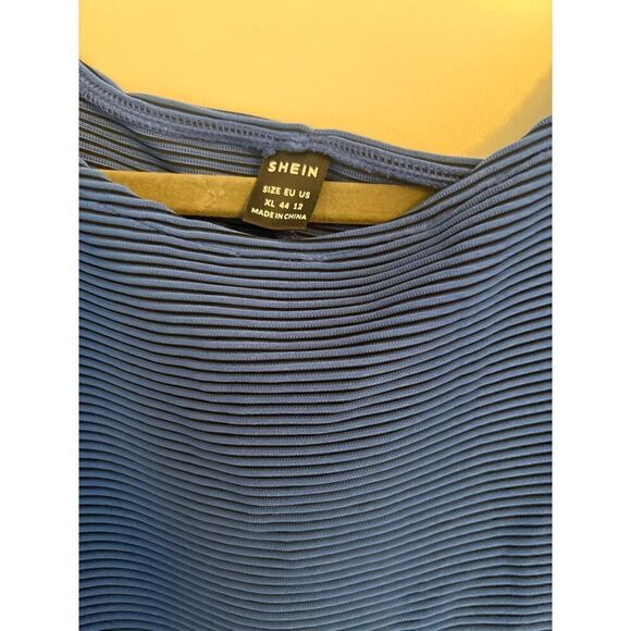 Shein Blue Cape Assymetrical Sleeve Maxi Dress Size 12/XL - Picture 6 of 6